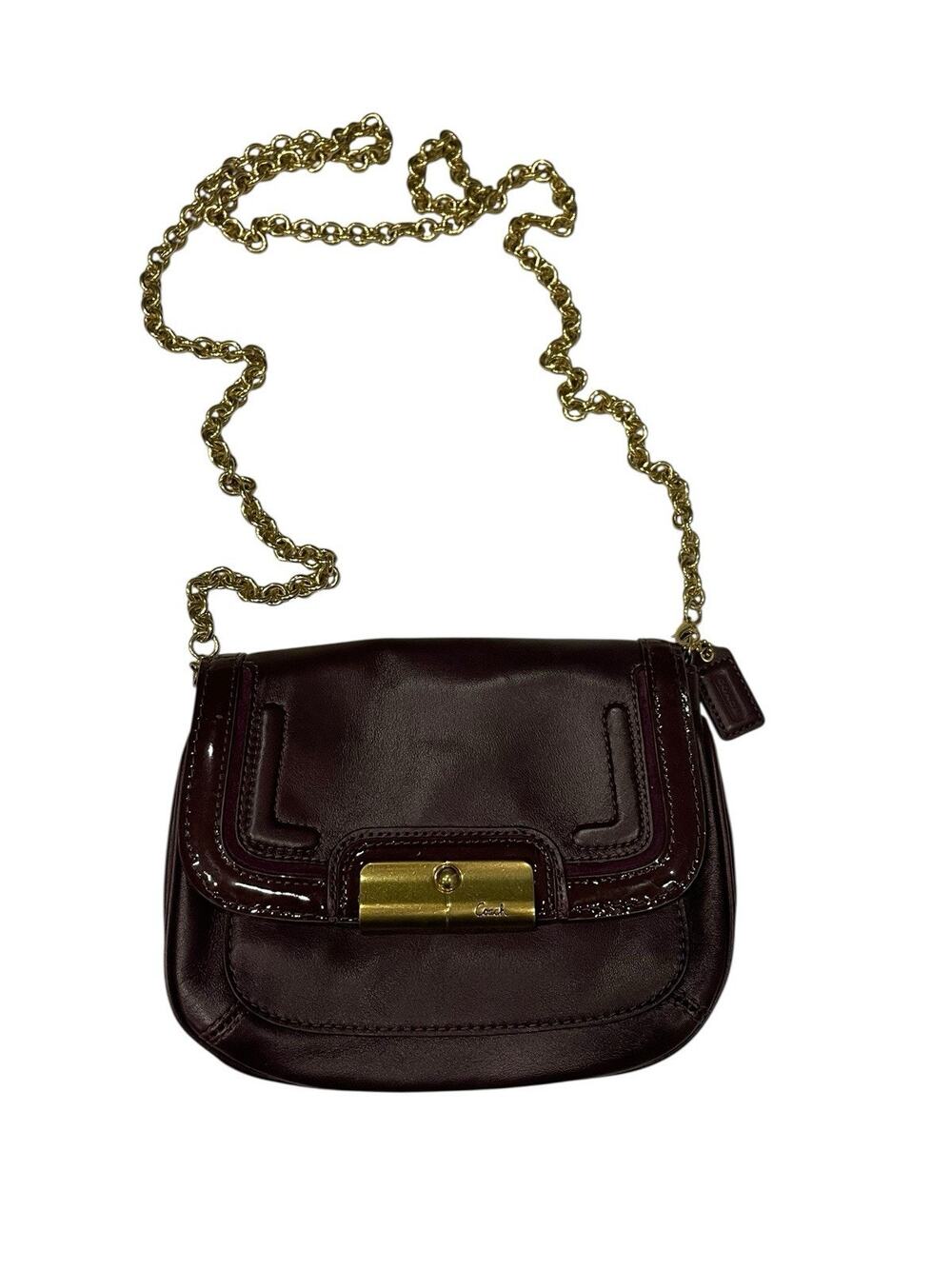 COACH Kristin Spectator Leather Crossbody Small Bag Chain RARE